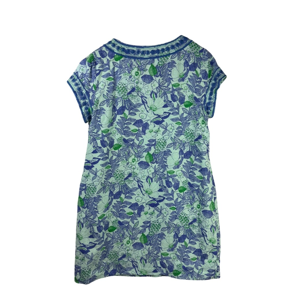 Vineyard Vines Linen Cotton Shift Dress Floral Tunic Dress 12 Preppy Coastal - Picture 10 of 16